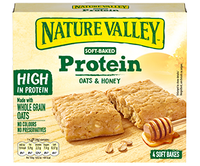 Nature Valley Soft Baked Proteinriegel mit Vollkorn Hafer und Honig